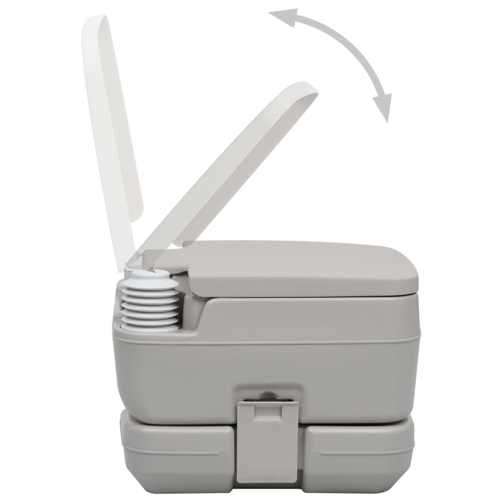 Portable camping toilet with tent, 10+10 L