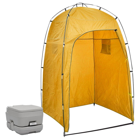 Portable camping toilet with tent, 10+10 L