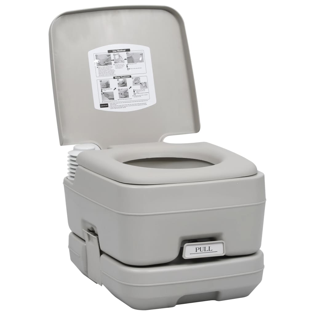 Portable camping toilet with tent, 10+10 L