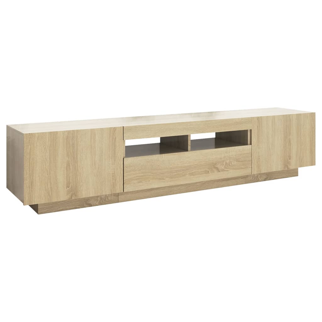 TV sideboard with LED lights, sonoma oak, 180x35x40 cm