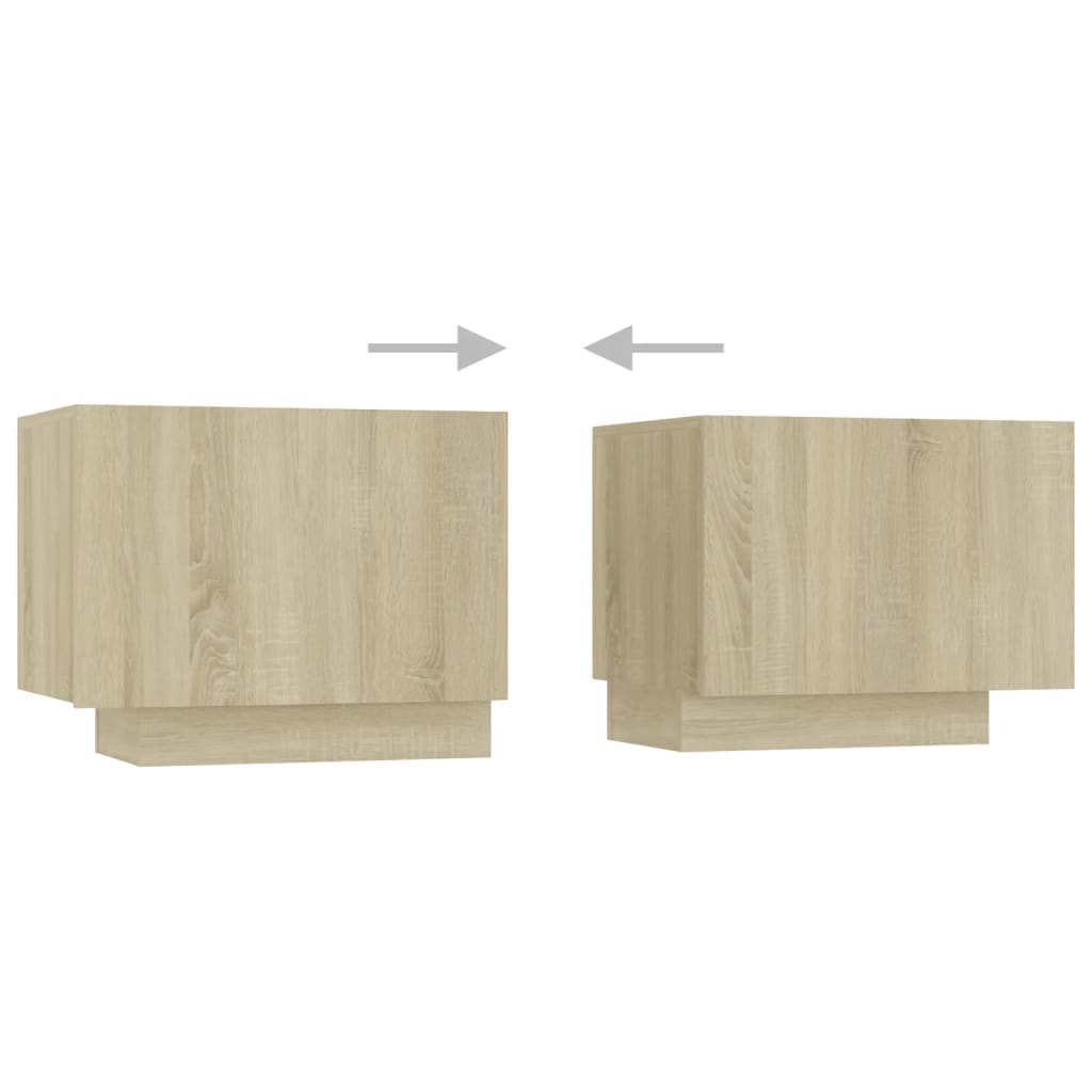 TV sideboard with LED lights, sonoma oak, 300x35x40 cm