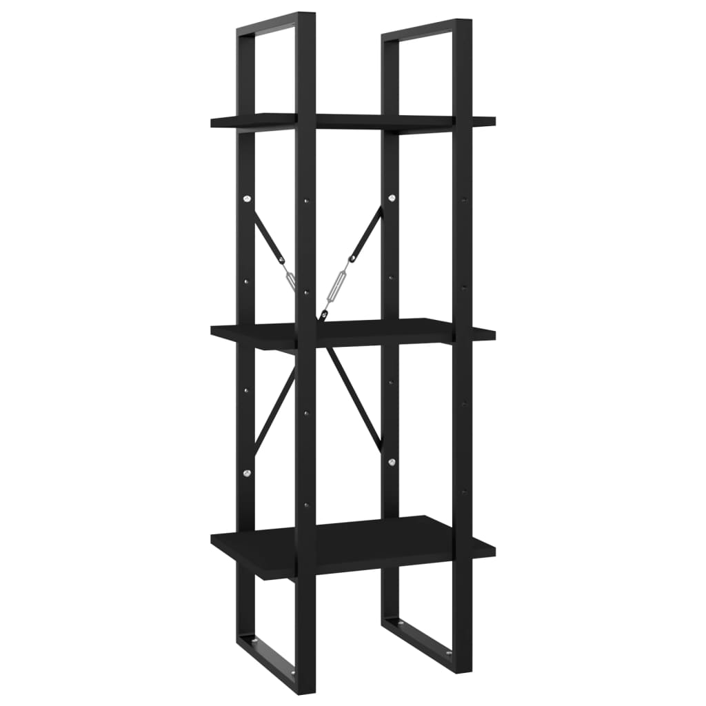 Bibliotecă cu 5 rafturi, negru, 40x30x175 cm, lemn prelucrat