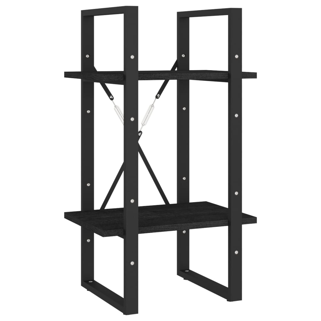Bibliotecă cu 5 rafturi, negru, 40x30x175 cm, lemn de pin