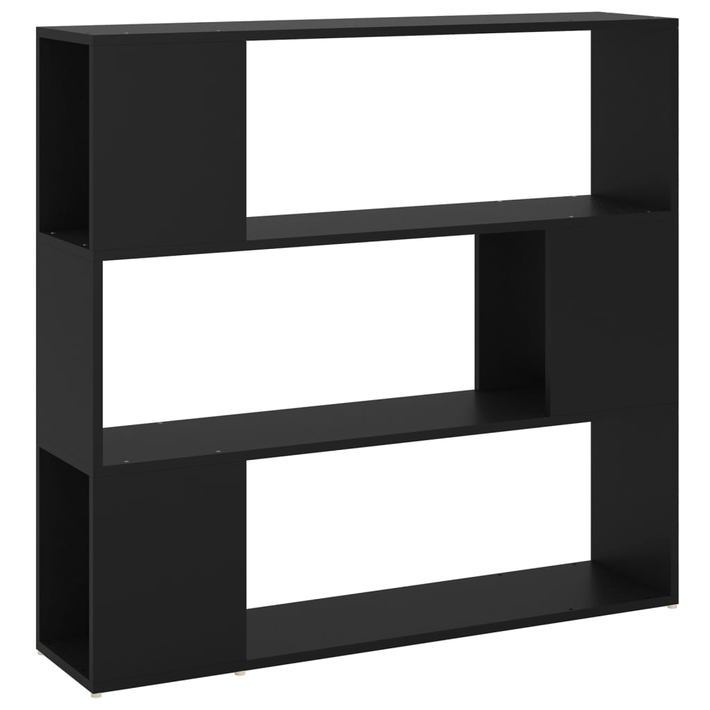 Bibliotecă/Separator cameră, negru, 100x24x94 cm
