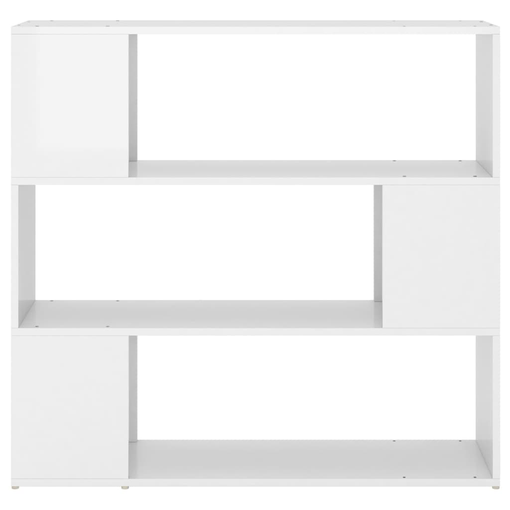 Bookcase/Room divider, extra-glossy white, 100x24x94 cm