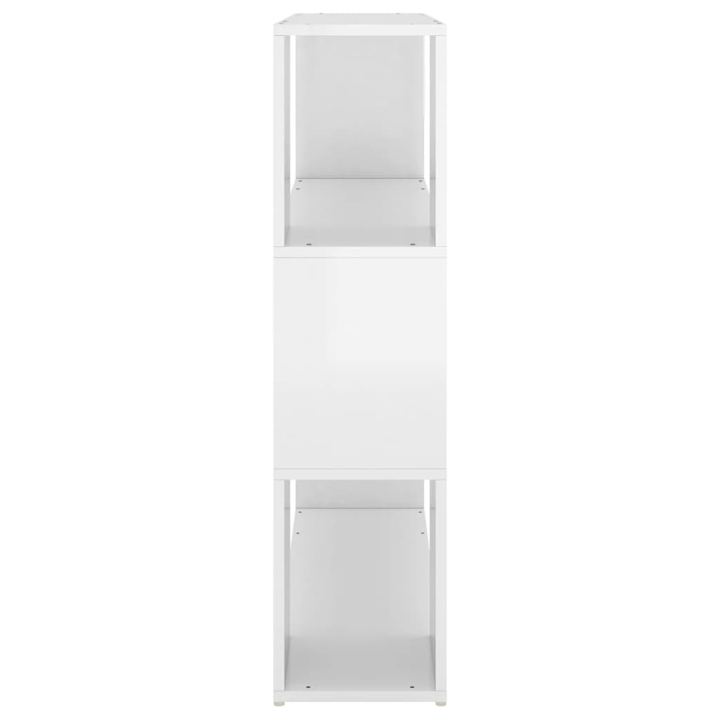 Bookcase/Room divider, extra-glossy white, 100x24x94 cm