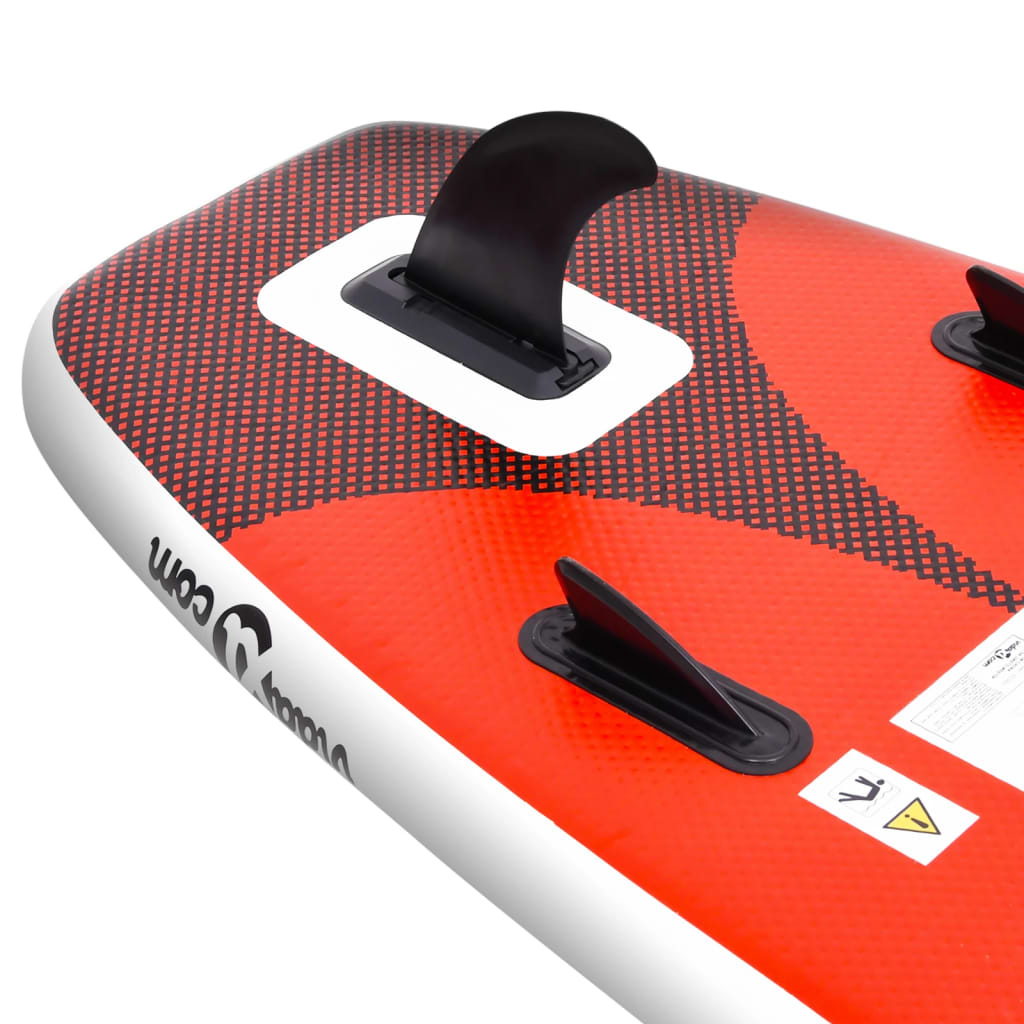 Inflatable paddleboarding board set, red, 300x76x10 cm