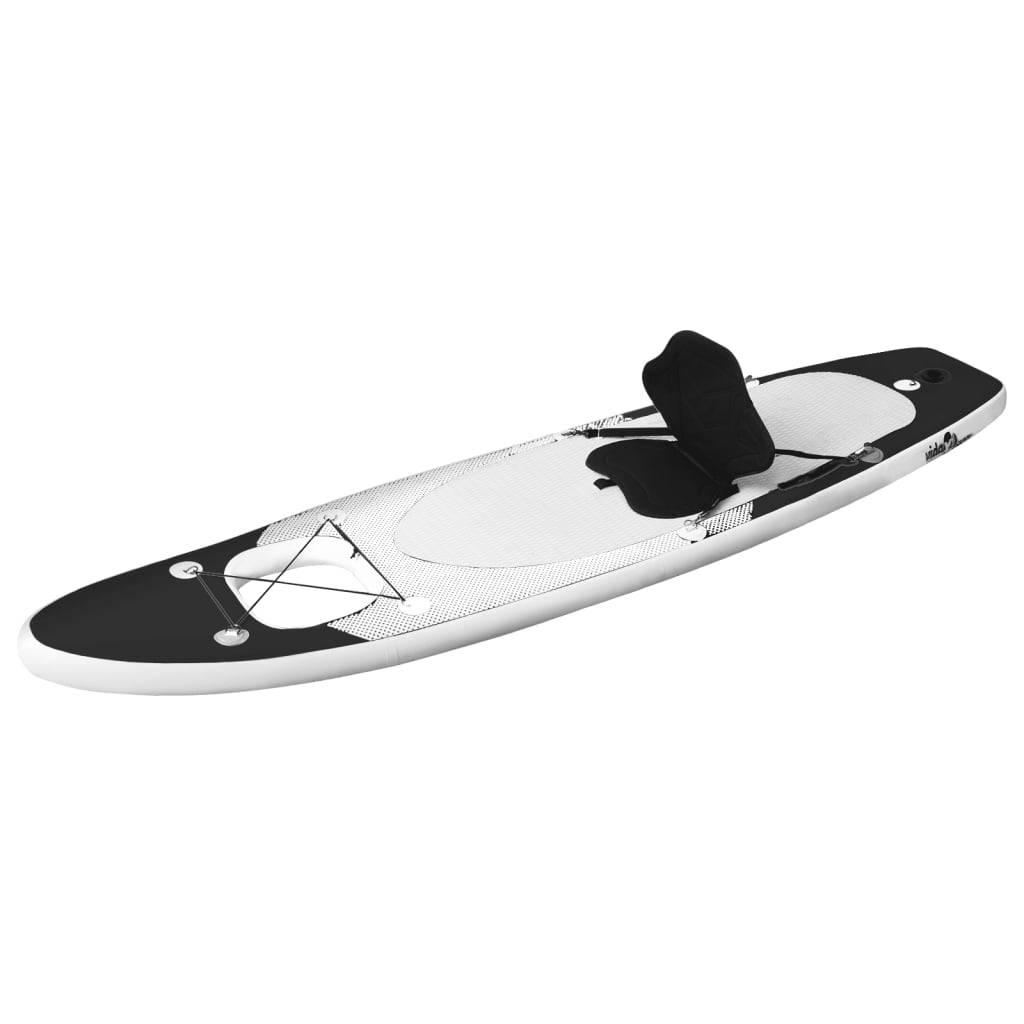 Inflatable paddleboarding board set, black, 300x76x10 cm