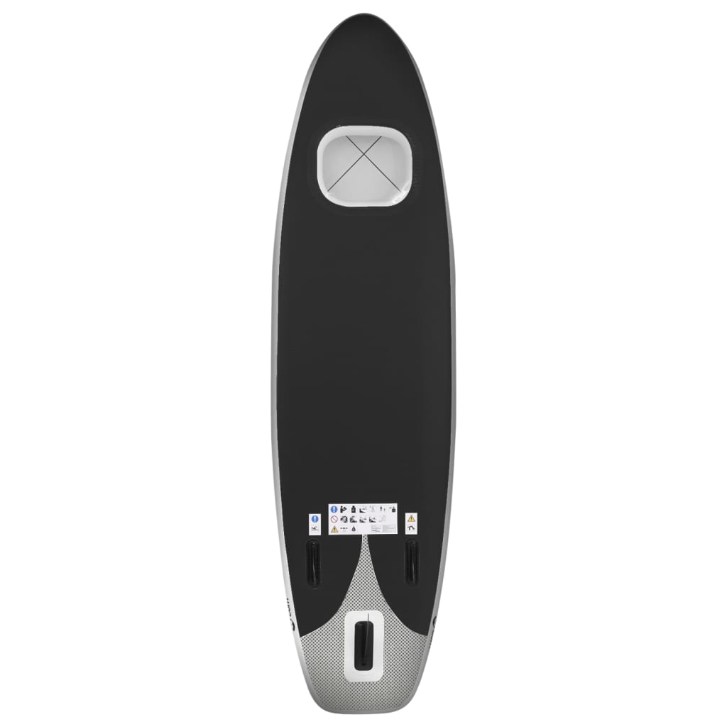 Inflatable paddleboarding board set, black, 300x76x10 cm