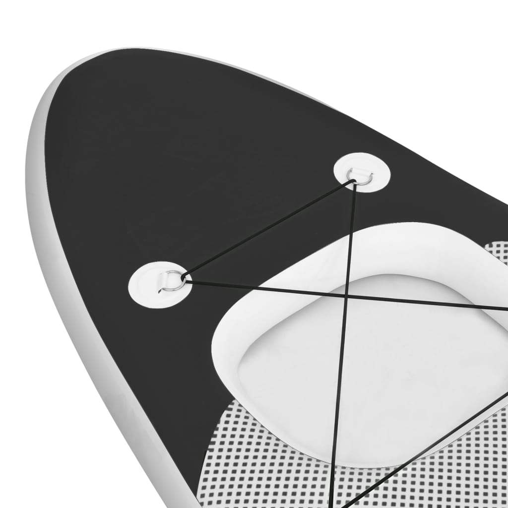 Inflatable paddleboarding board set, black, 300x76x10 cm