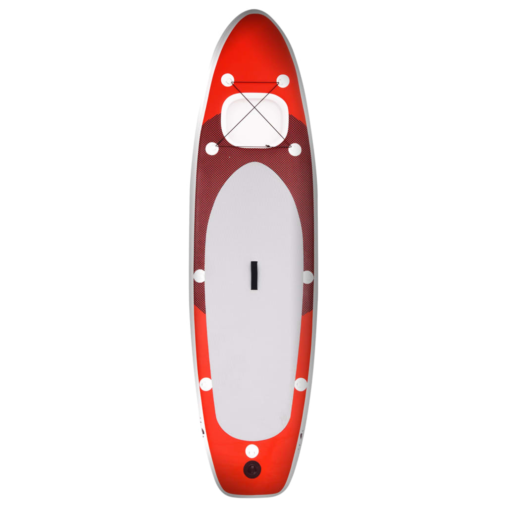 Set of inflatable paddleboarding board, red, 330x76x10 cm