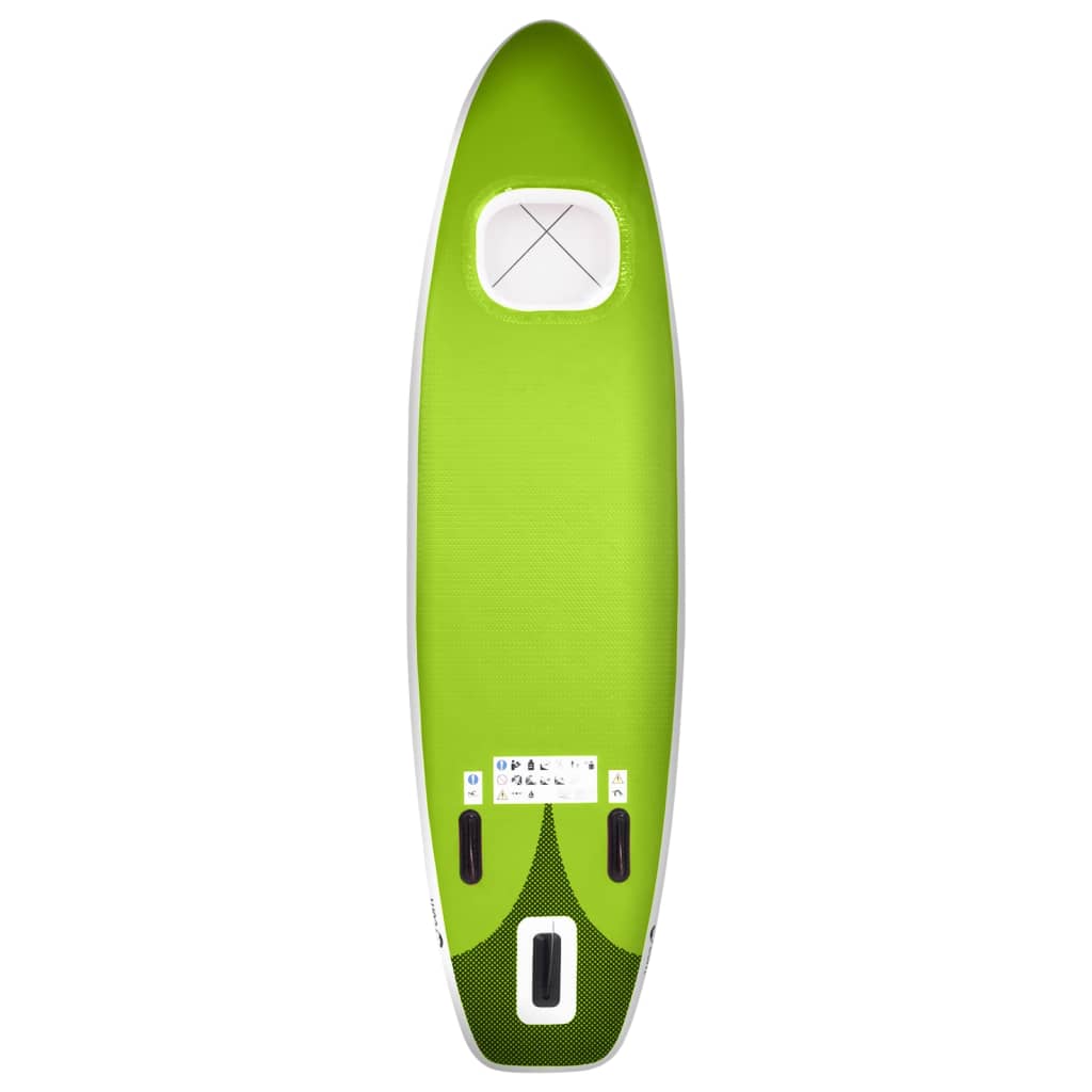 Inflatable paddleboarding board set, green, 330x76x10 cm