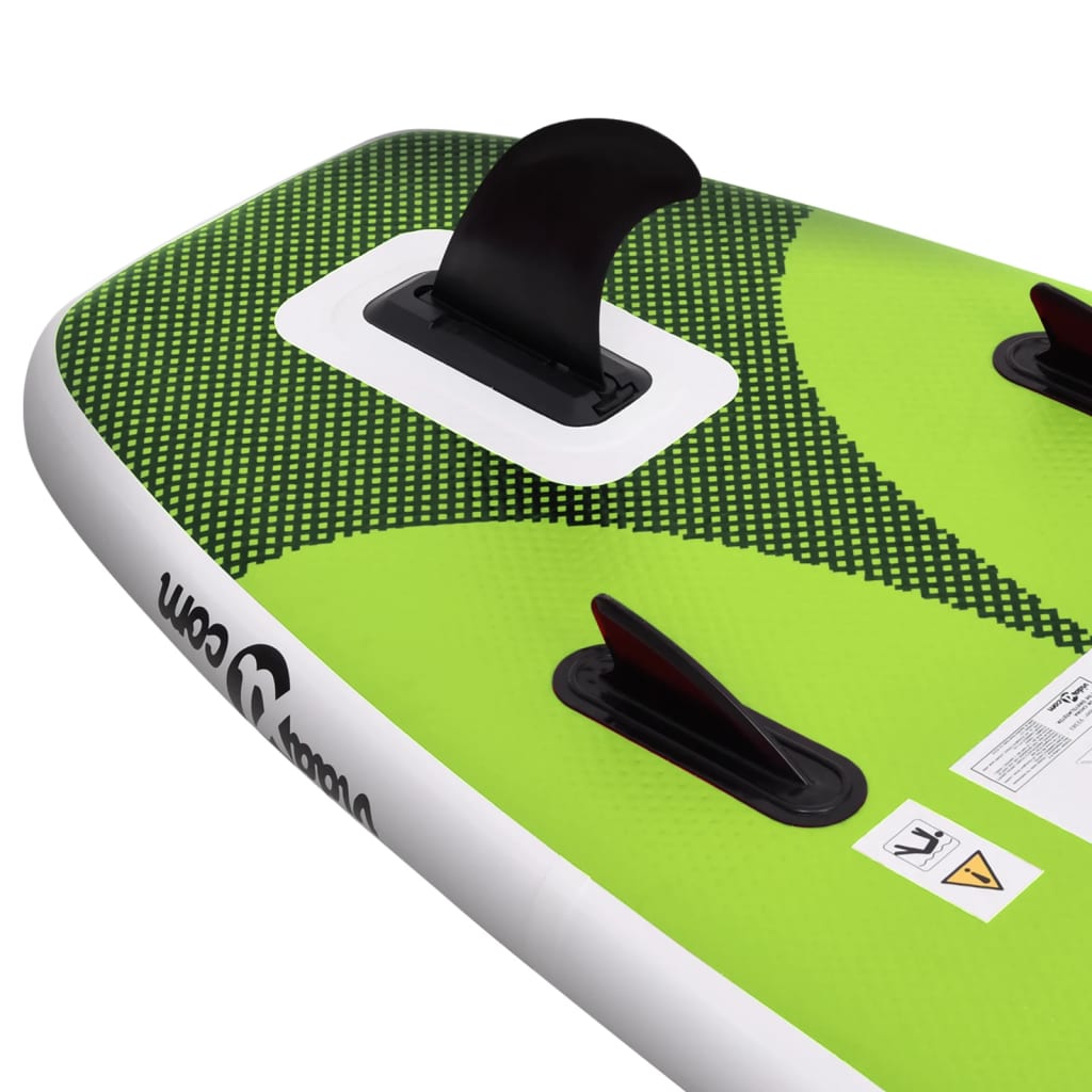 Inflatable paddleboarding board set, green, 330x76x10 cm