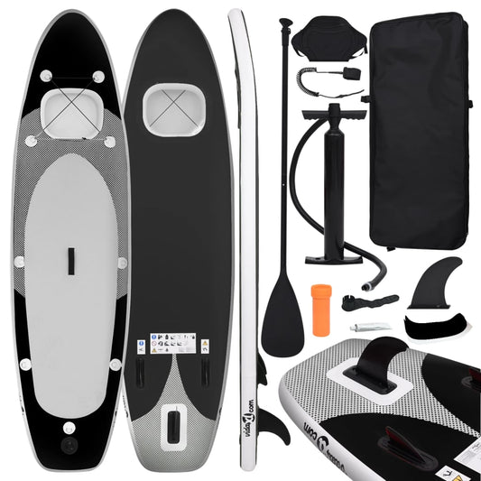 Inflatable paddleboard set, black, 360x81x10 cm