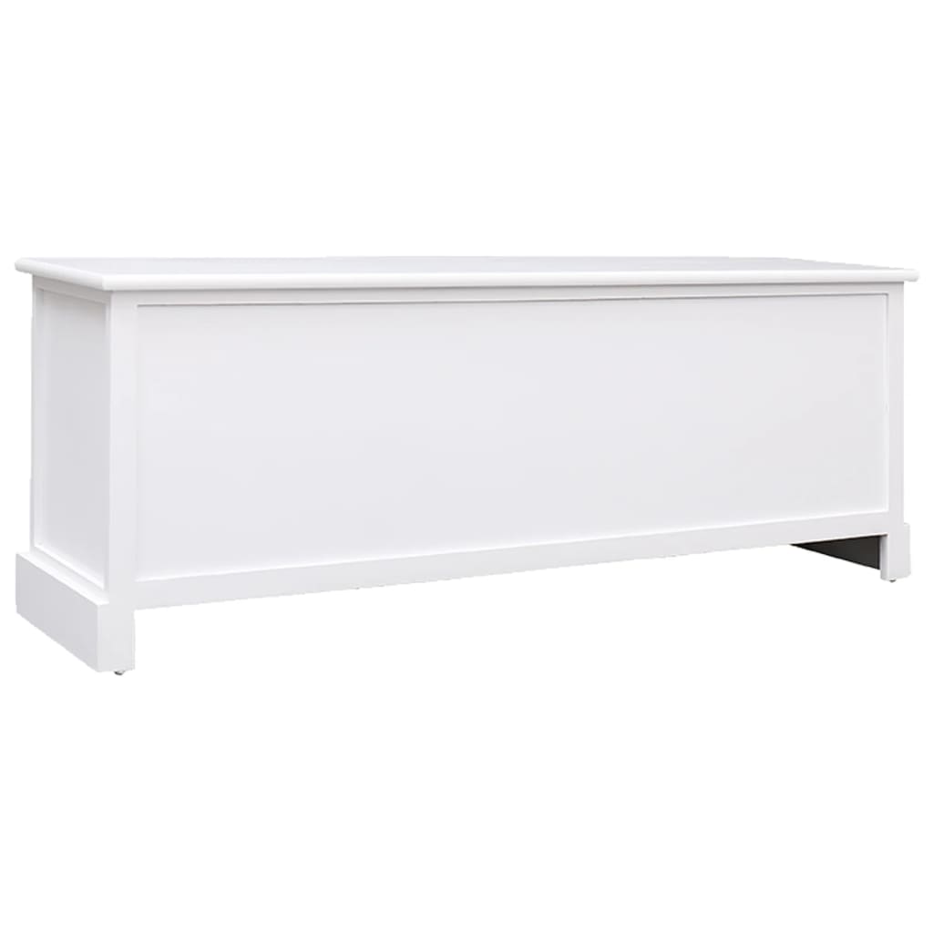 Comodă TV, alb, 108x30x40 cm, lemn masiv de paulownia