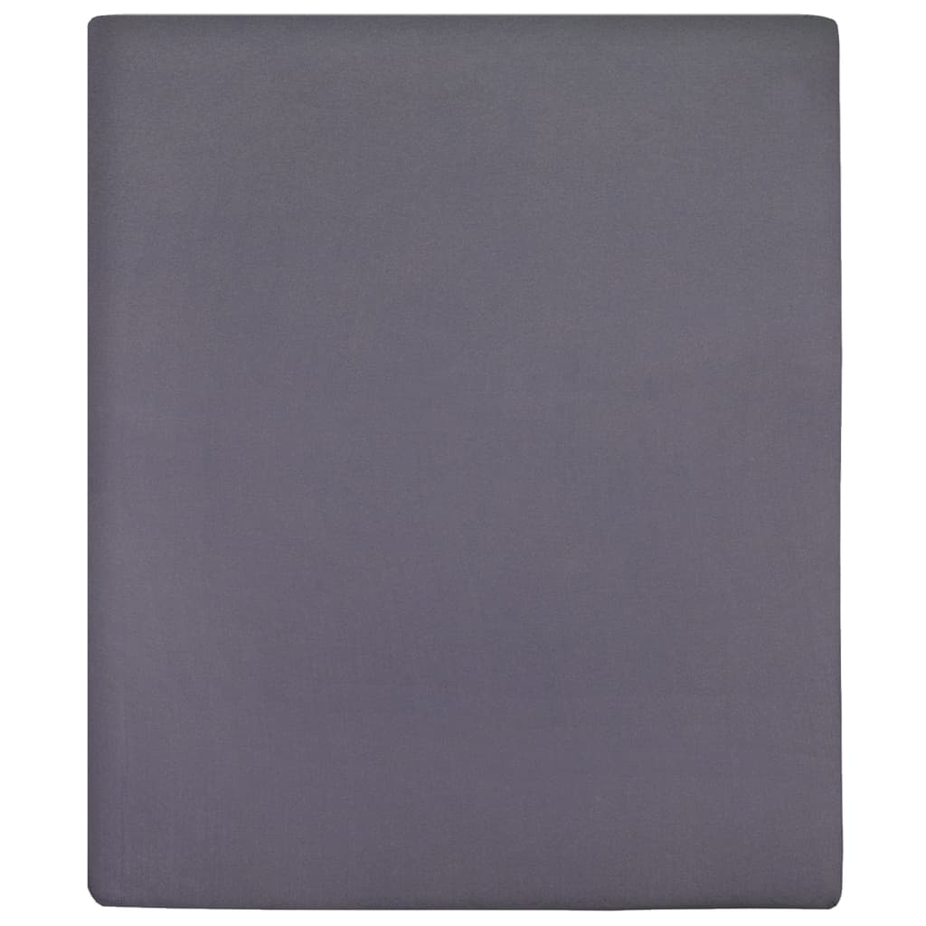 Bed sheet with elastic, anthracite, 90x200 cm, cotton