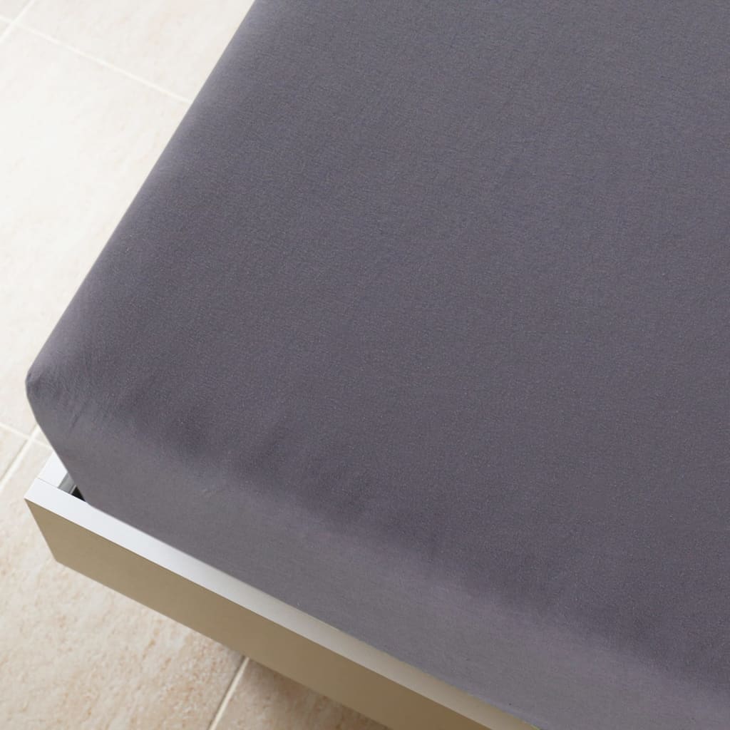 Bed sheet with elastic, anthracite, 90x200 cm, cotton