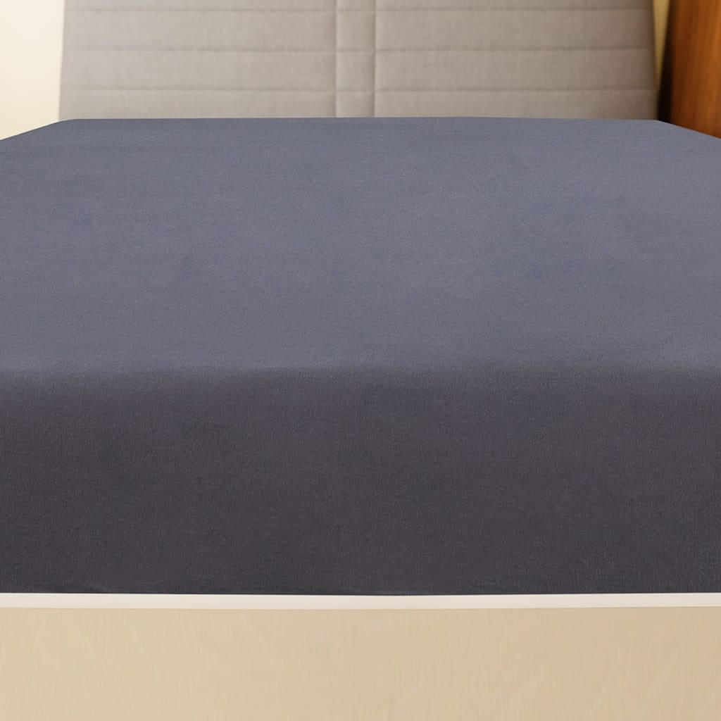 Bed sheet with elastic, 2 pcs., anthracite, 140x200 cm, cotton