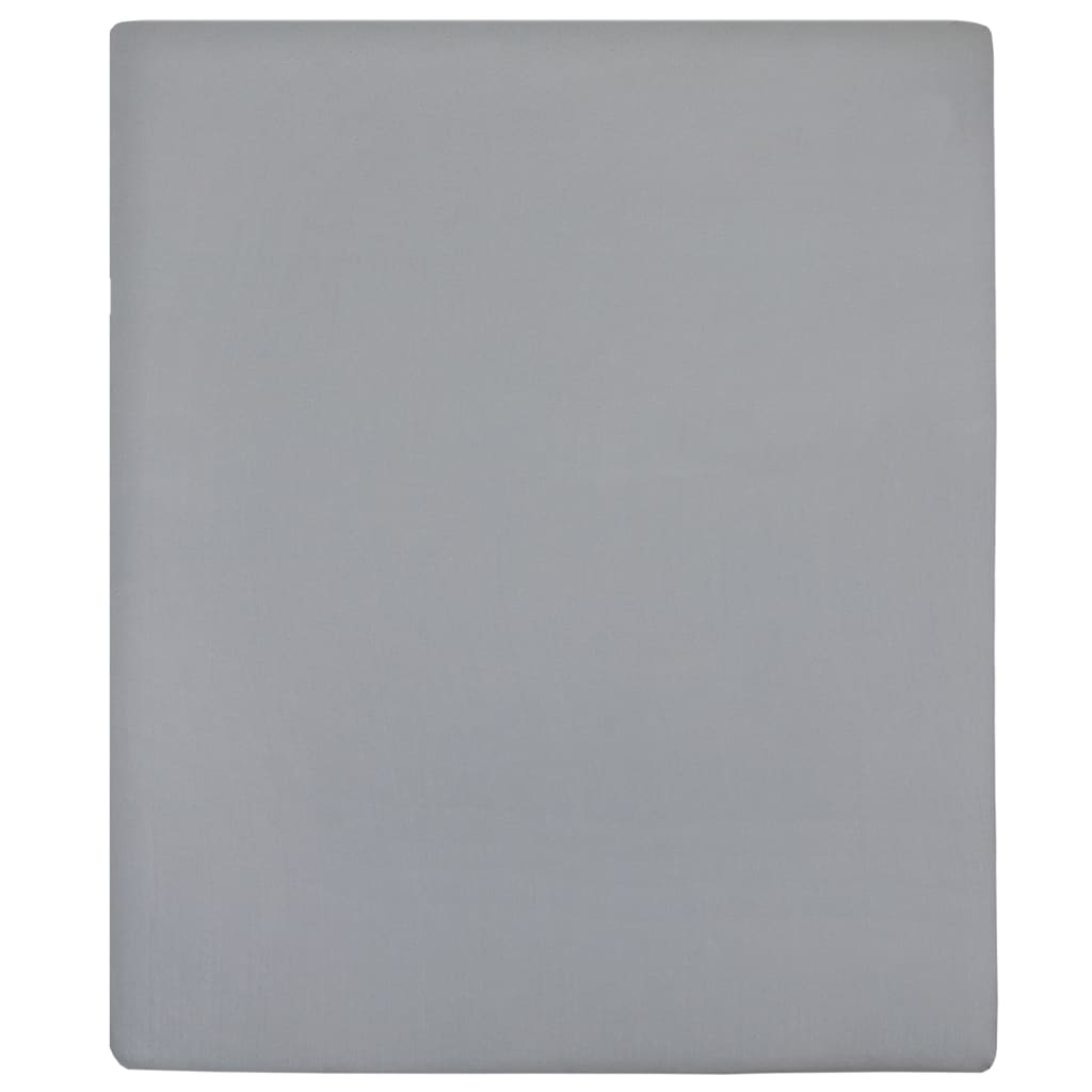 Bed sheet with elastic, 2 pcs., gray, 140x200 cm, cotton