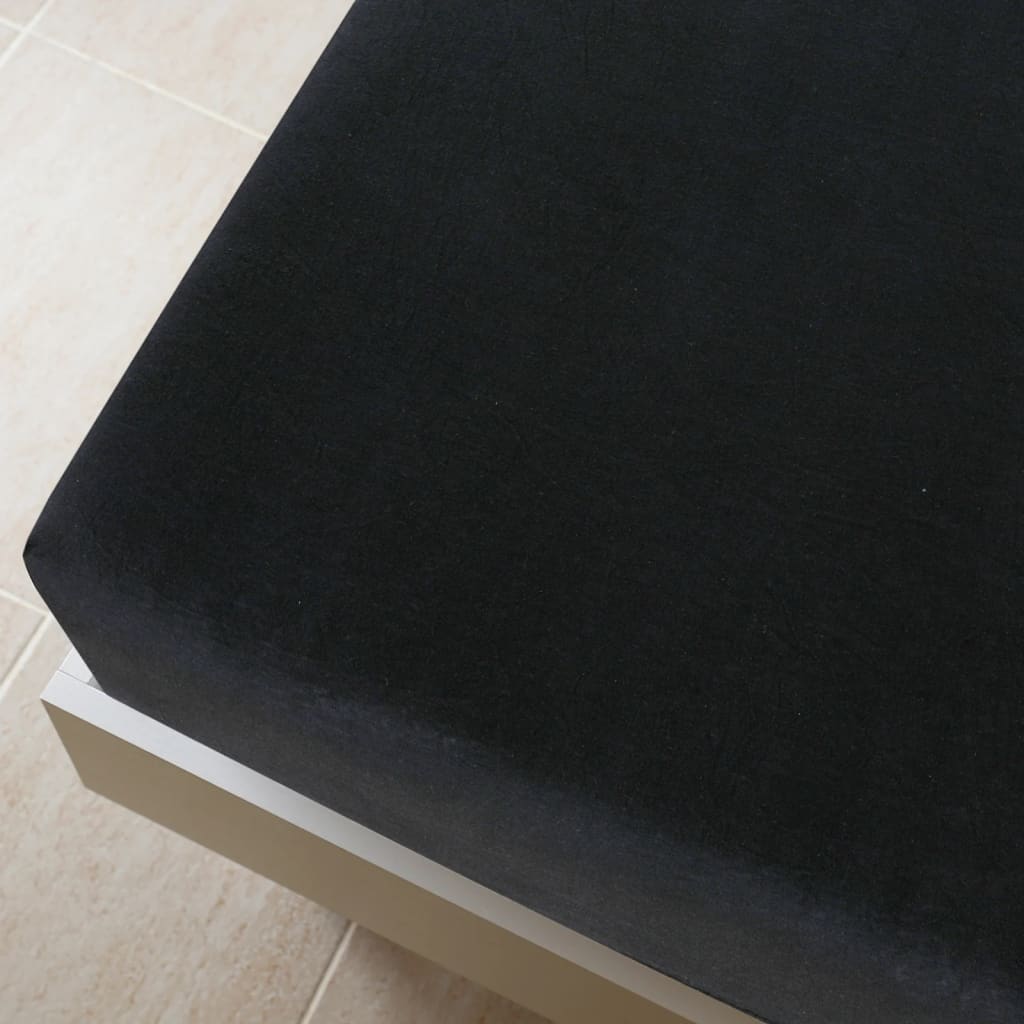 Bed sheet with elastic, black, 100x200 cm, cotton