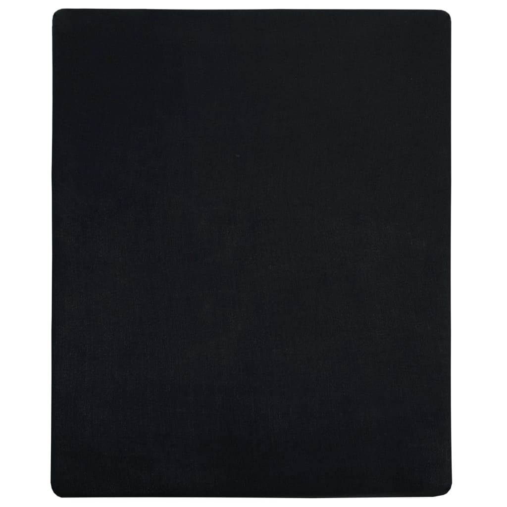 Bed sheet with elastic, 2 pcs., black, 160x200 cm, cotton