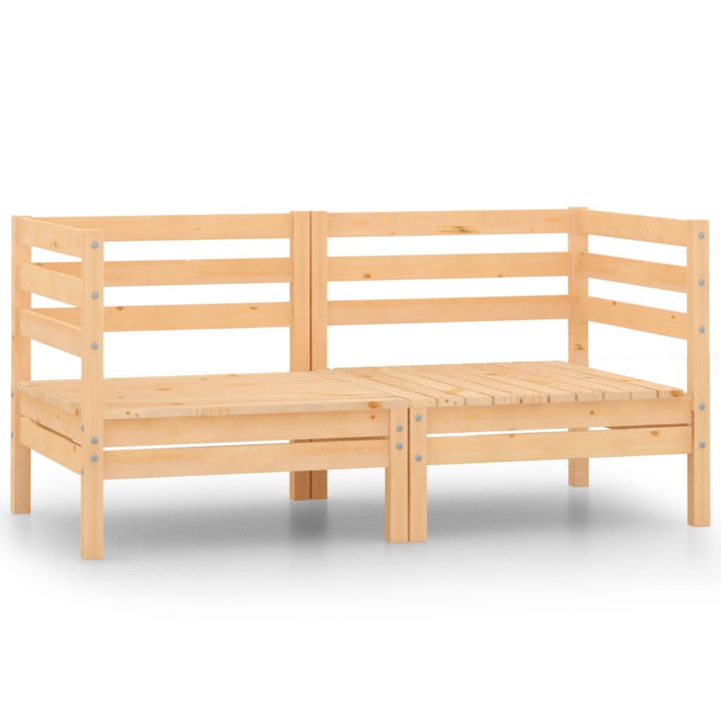 Corner sofas for the garden, 2 pcs., solid pine wood