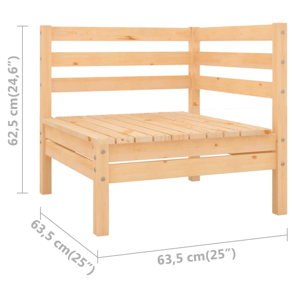 Corner sofas for the garden, 2 pcs., solid pine wood