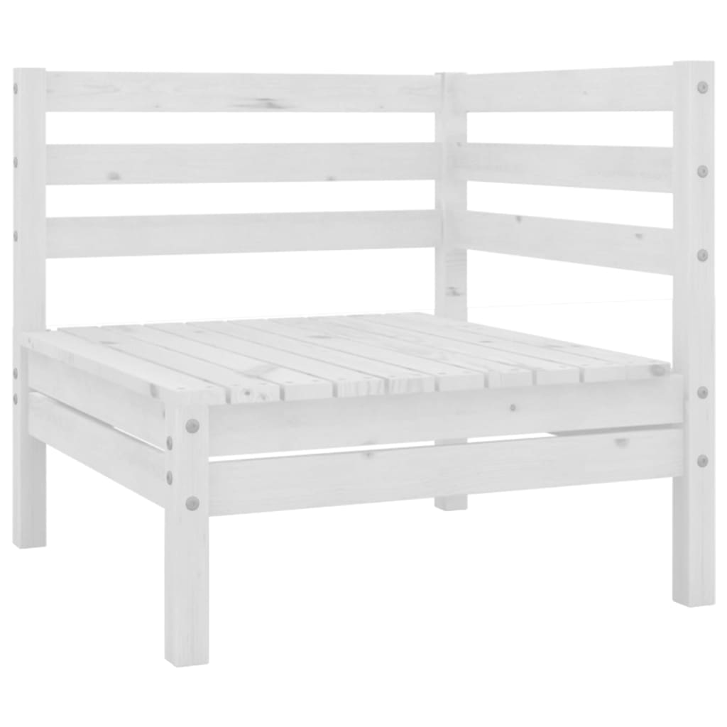 Corner sofas for the garden, 2 pcs., white, solid pine wood