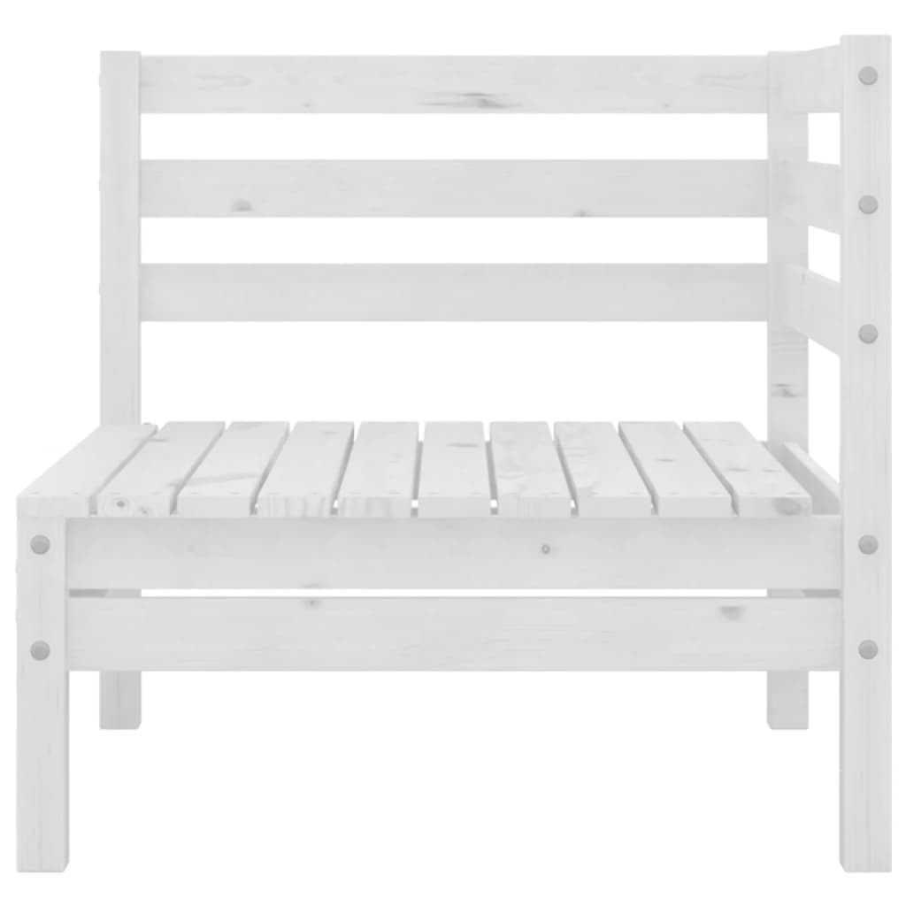 Corner sofas for the garden, 2 pcs., white, solid pine wood