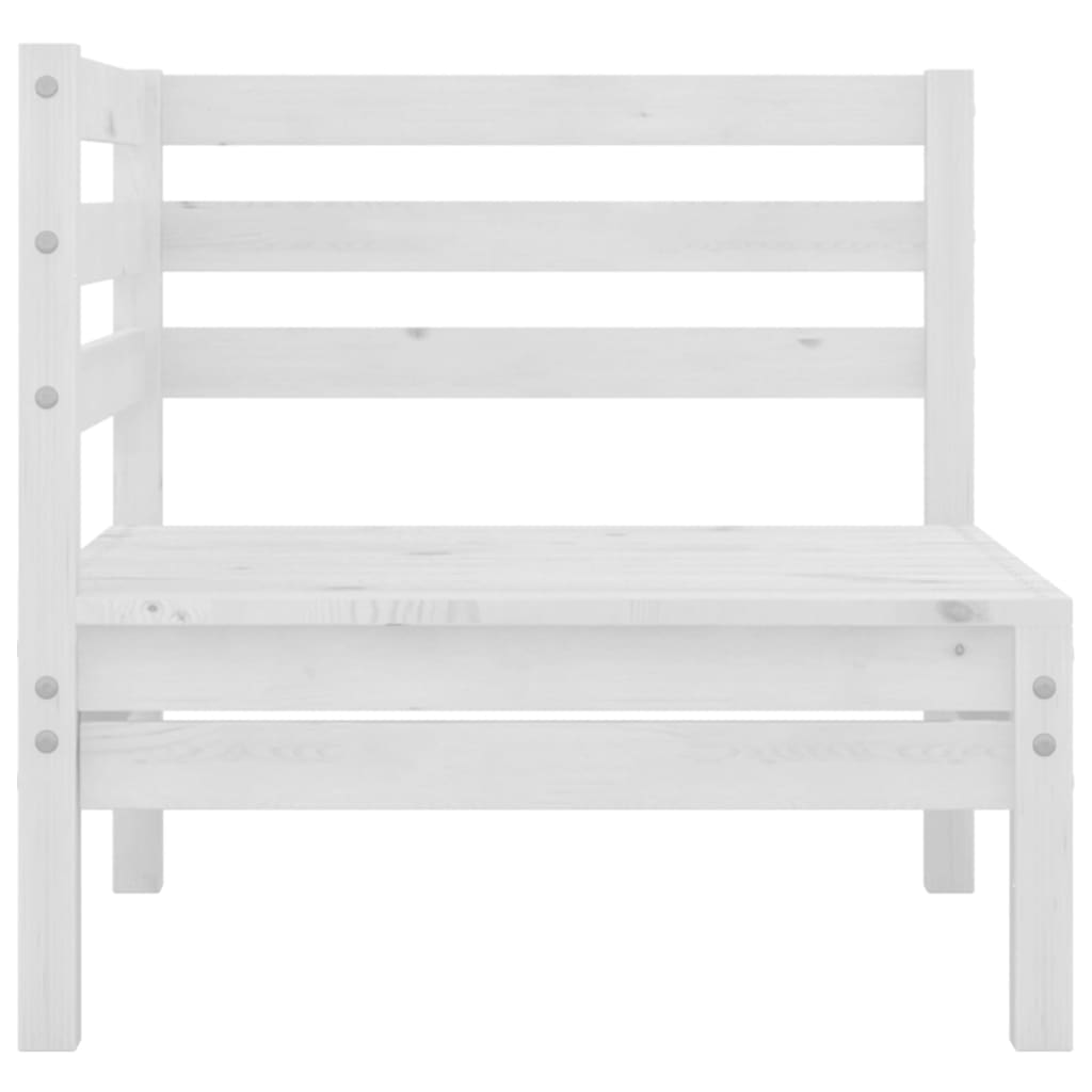 Corner sofas for the garden, 2 pcs., white, solid pine wood