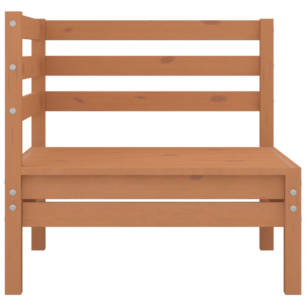 Garden corner sofas, 2 pcs., honey brown, solid pine wood