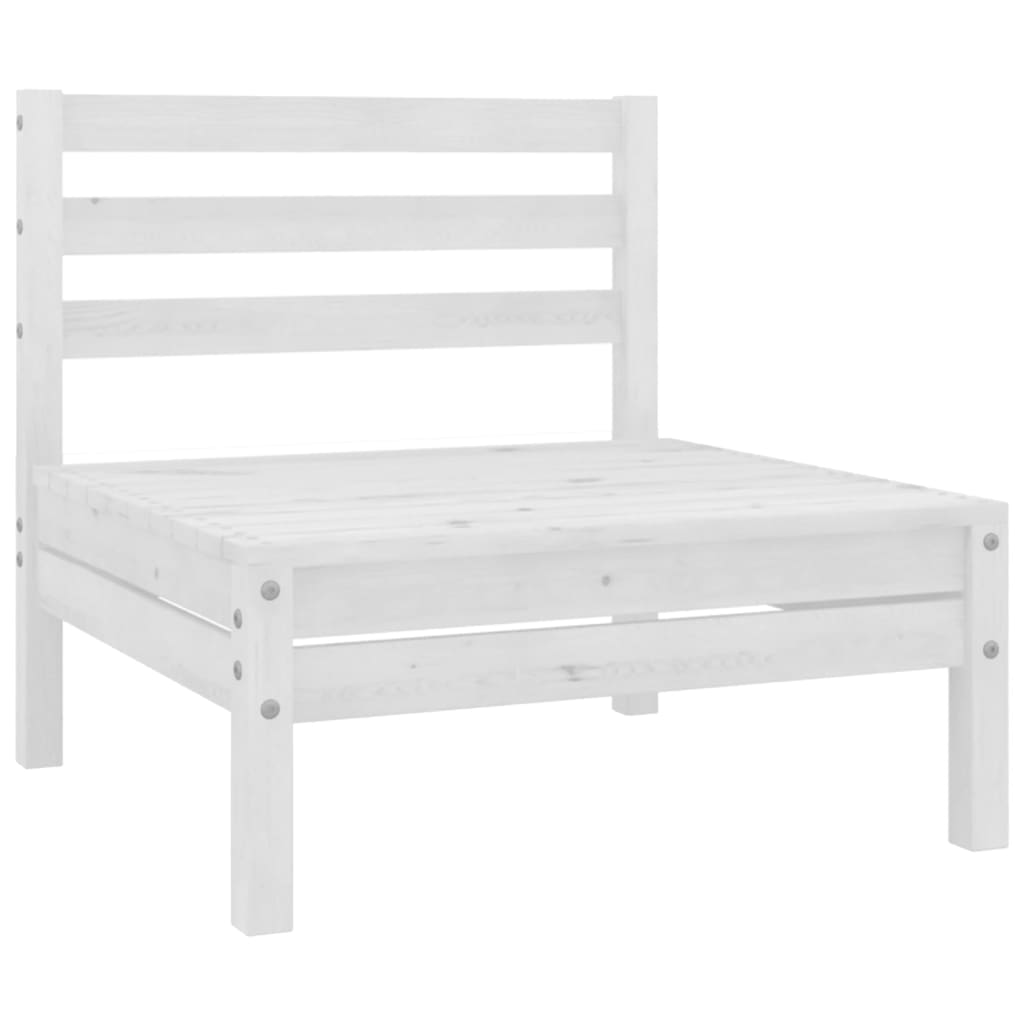 Medium sofas for the garden, 2 pcs., white, solid pine wood