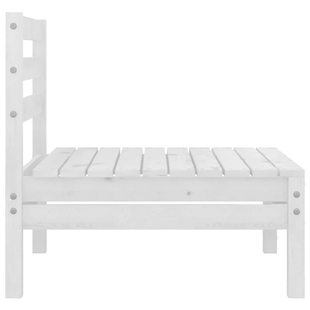 Medium sofas for the garden, 2 pcs., white, solid pine wood