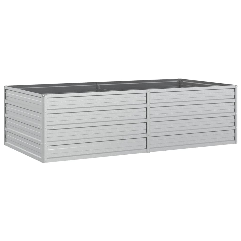 Strat înălțat de grădină argintiu 160x80x45 cm oțel galvanizat