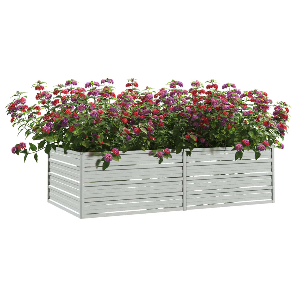 Strat înălțat de grădină argintiu 160x80x45 cm oțel galvanizat