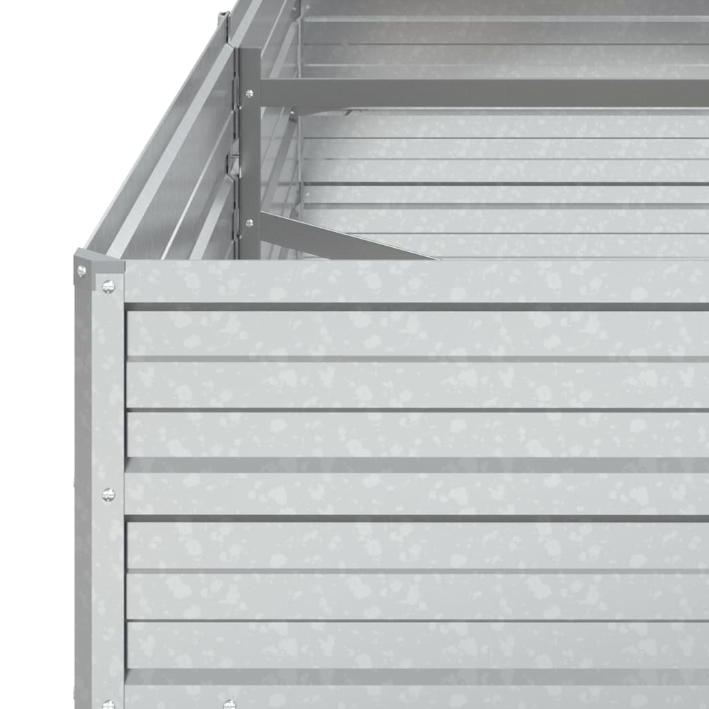 Strat înălțat de grădină argintiu 160x80x45 cm oțel galvanizat