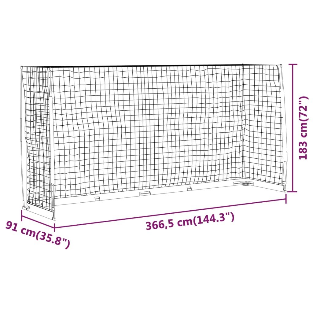 Football goal, 366.5x91x183 cm, steel