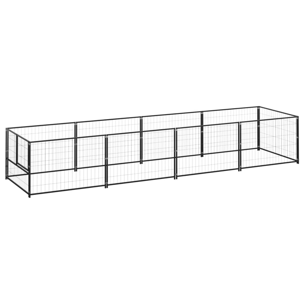 Dog paddock, black, 4 m², steel