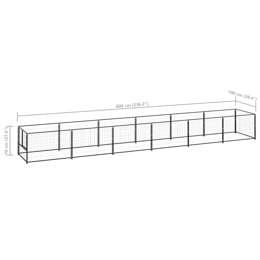 Dog paddock, black, 6 m², steel