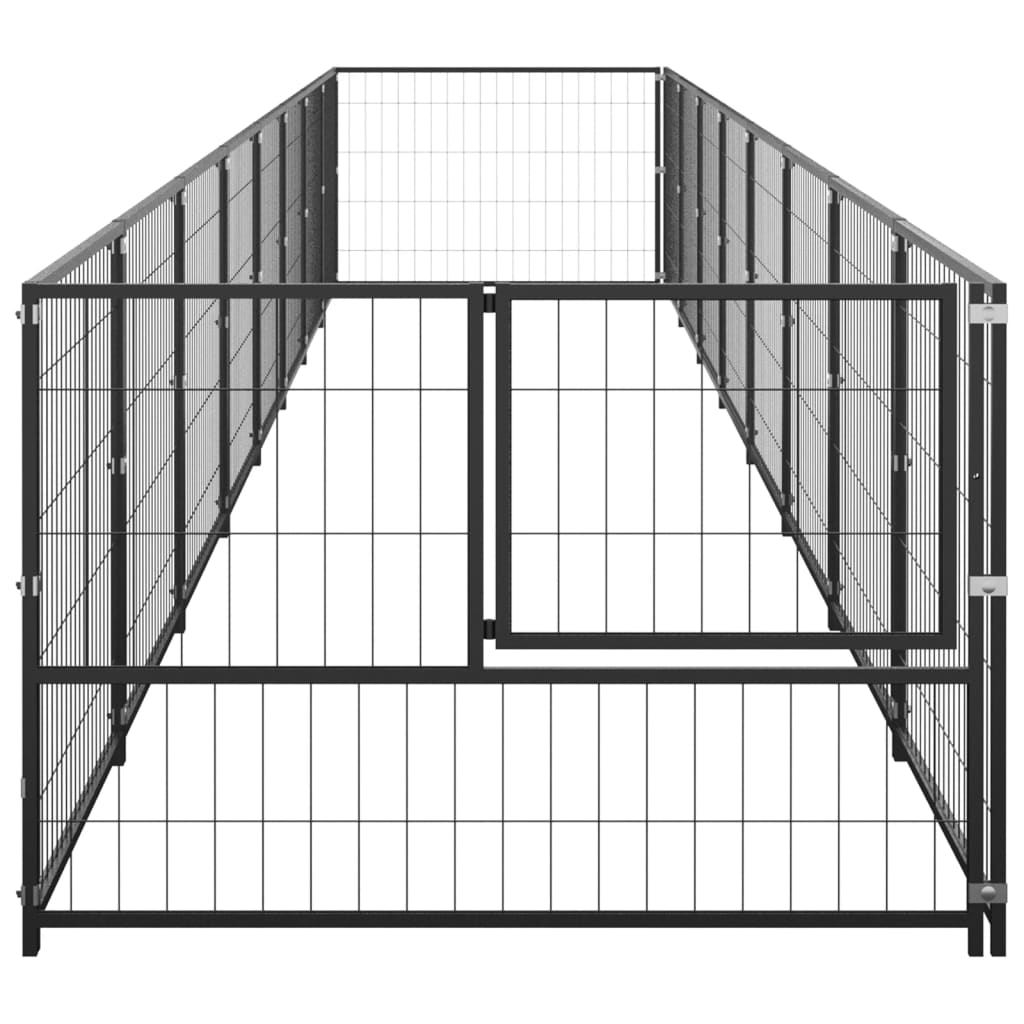Dog paddock, black, 8 m², steel