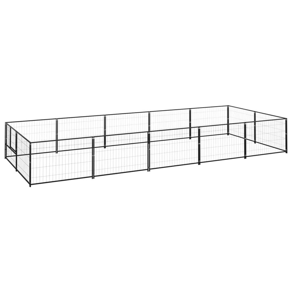 Dog paddock, black, 10 m², steel