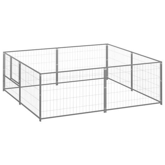 Dog pen, silver, 4 m², steel