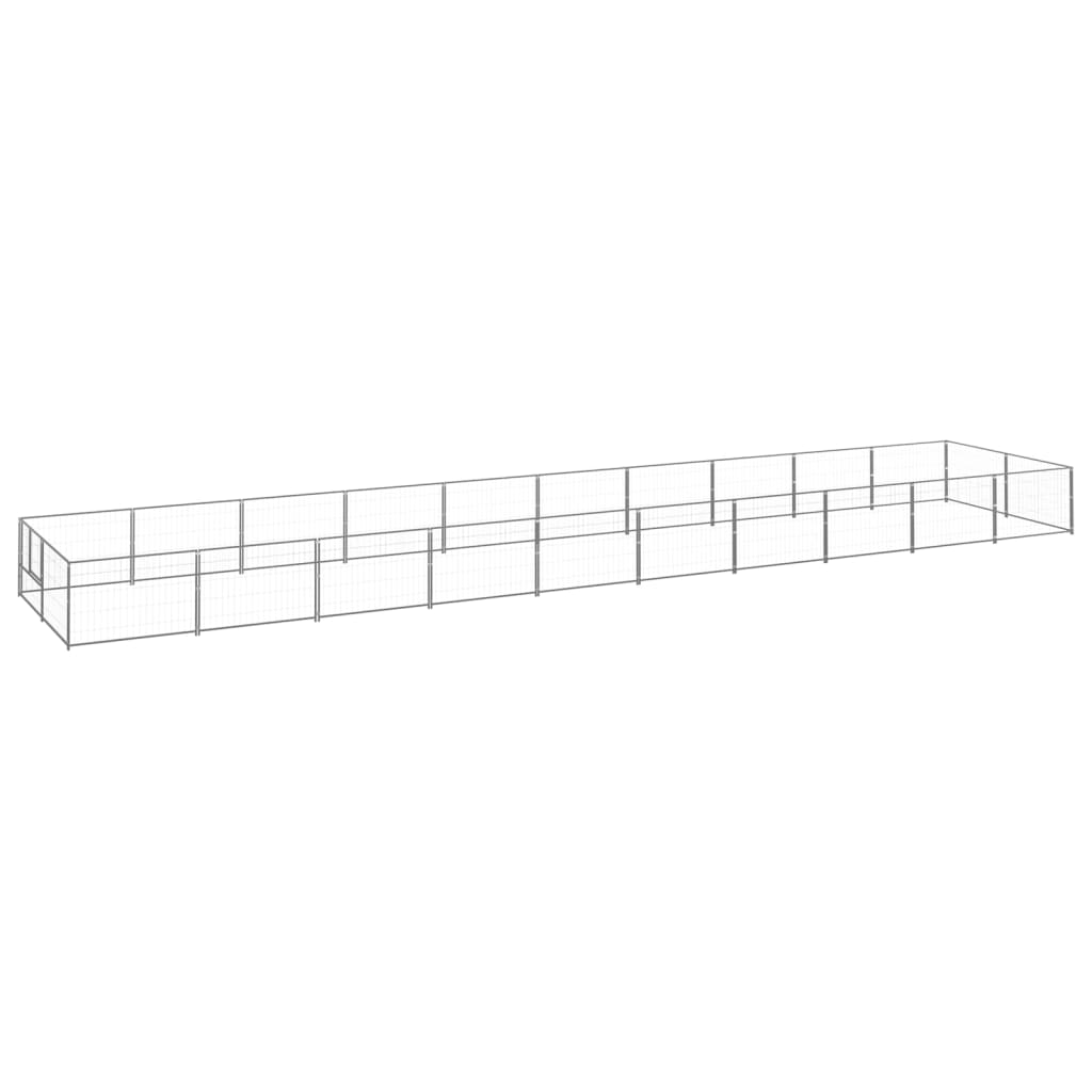 Dog pen, silver, 20 m², steel