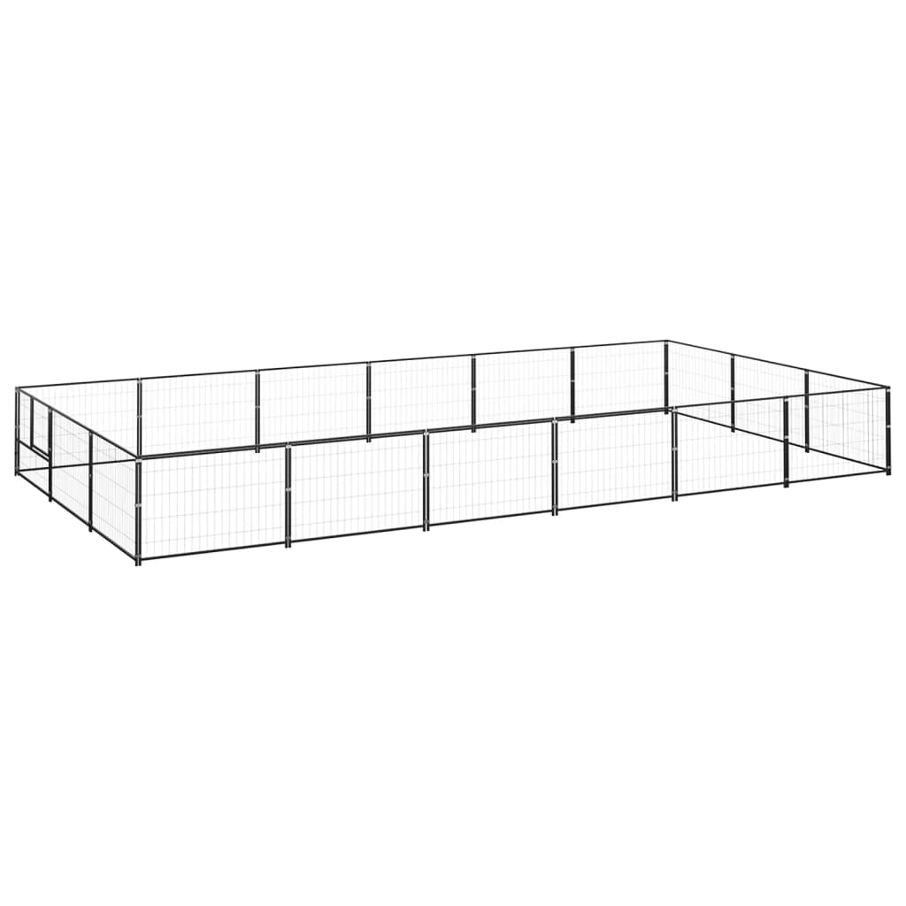 Dog paddock, black, 18 m², steel