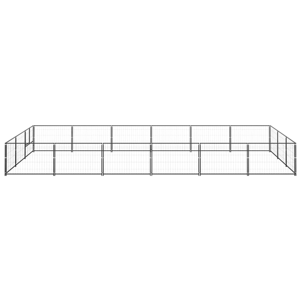 Dog paddock, black, 18 m², steel