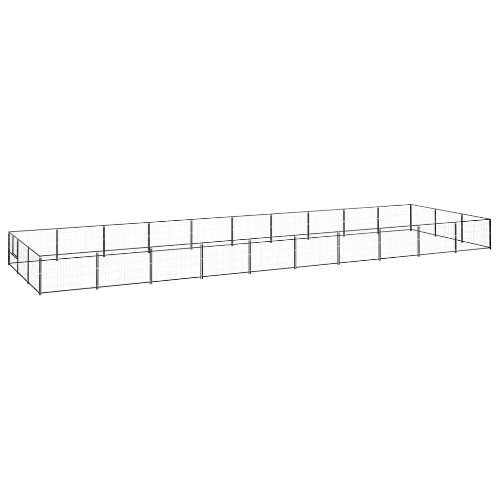 Dog paddock, black, 30 m², steel