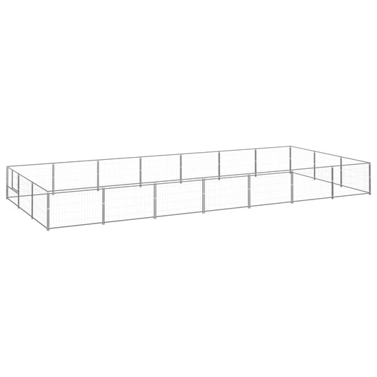 Dog pen, silver, 21 m², steel