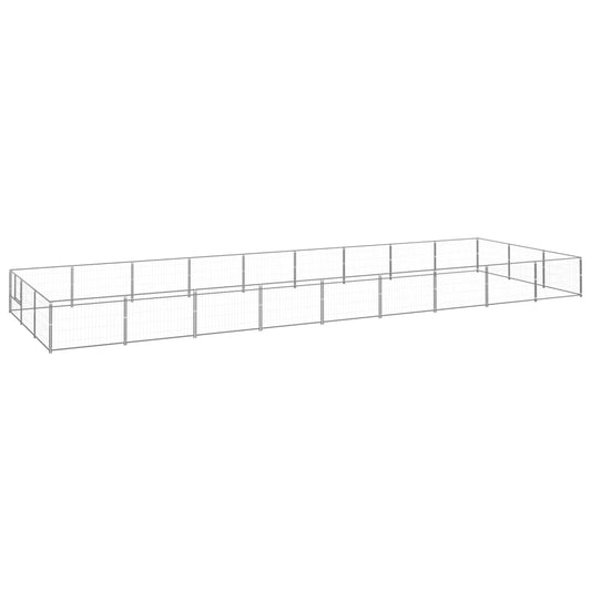Dog pen, silver, 27 m², steel
