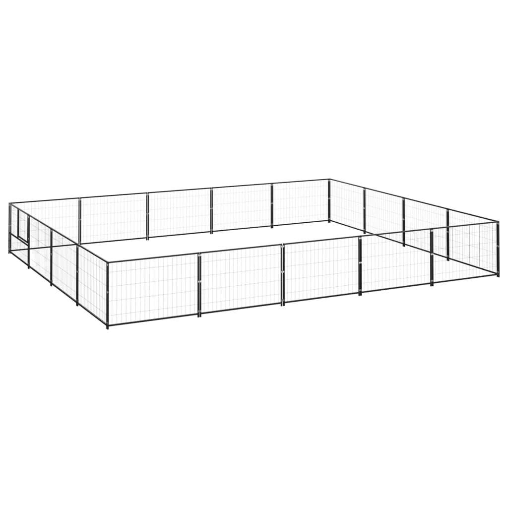 Dog paddock, black, 20 m², steel