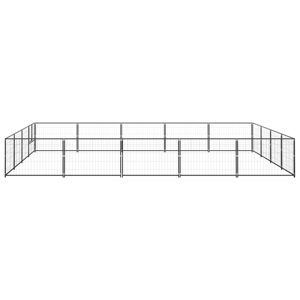 Dog paddock, black, 20 m², steel